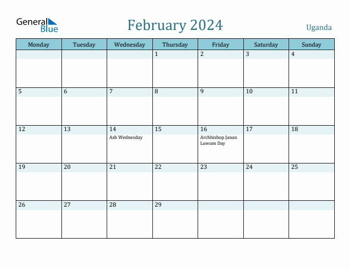 February 2024 Calendar with Holidays