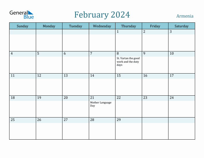 February 2024 Calendar with Holidays