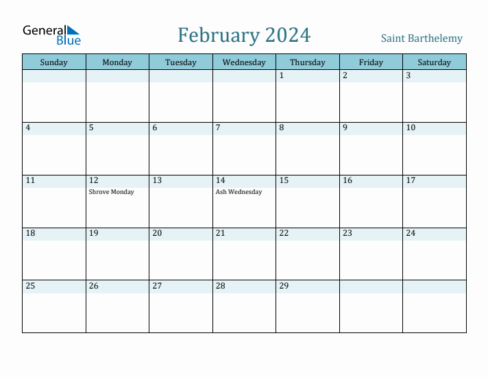 February 2024 Calendar with Holidays