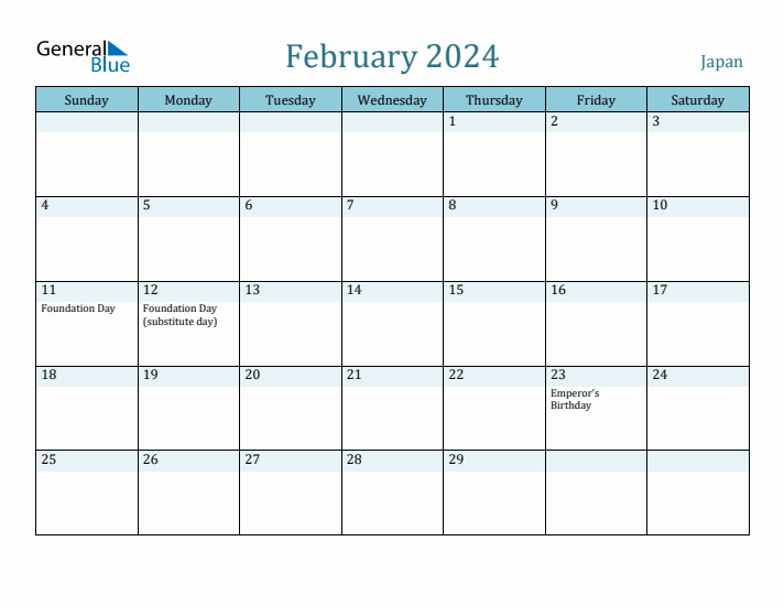 February 2024 Calendar with Holidays