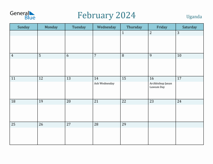 February 2024 Calendar with Holidays