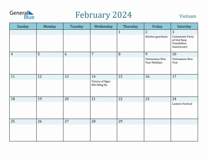 February 2024 Calendar with Holidays