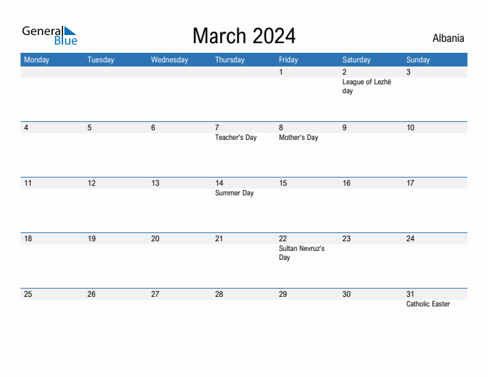 Fillable March 2024 Calendar