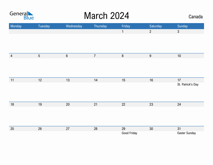 Fillable March 2024 Calendar