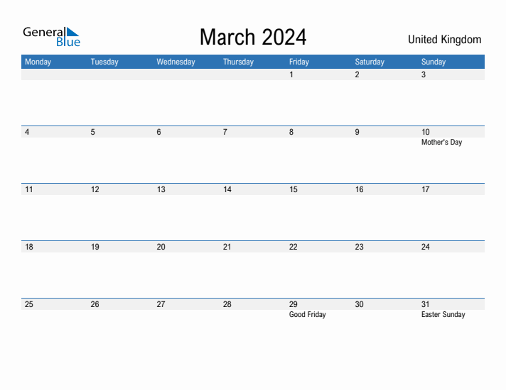 Fillable March 2024 Calendar