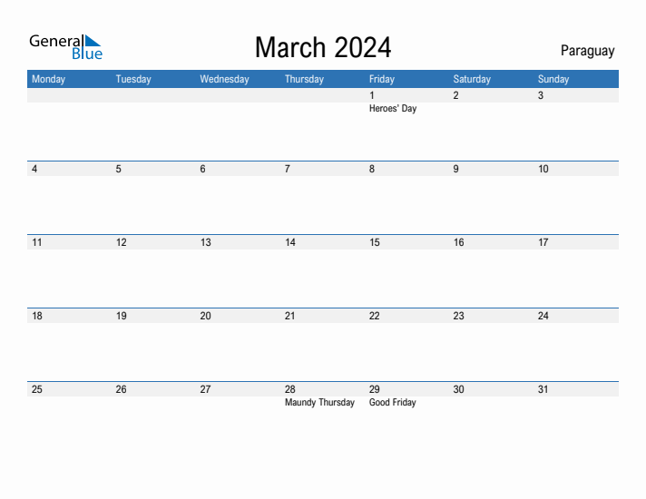 Fillable March 2024 Calendar