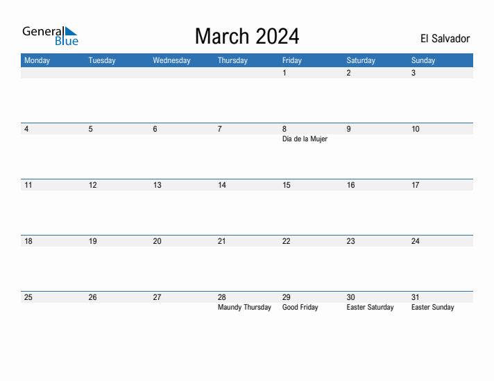 Fillable March 2024 Calendar