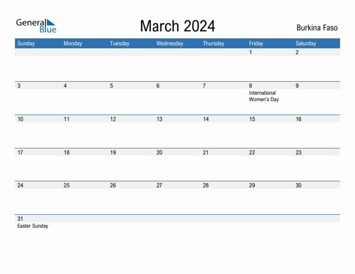 Fillable March 2024 Calendar