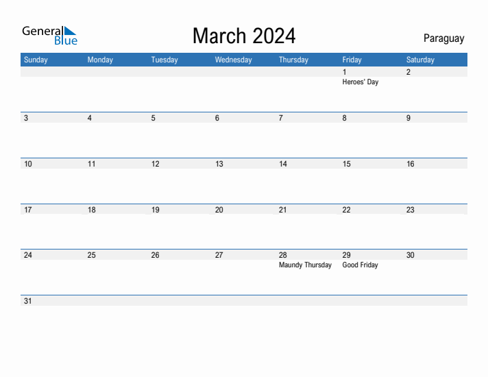 Fillable March 2024 Calendar