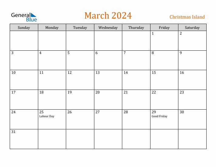 March 2024 Holiday Calendar with Sunday Start