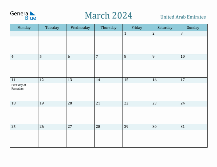 March 2024 Calendar with Holidays