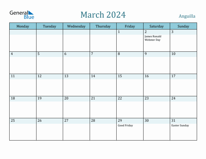 March 2024 Calendar with Holidays