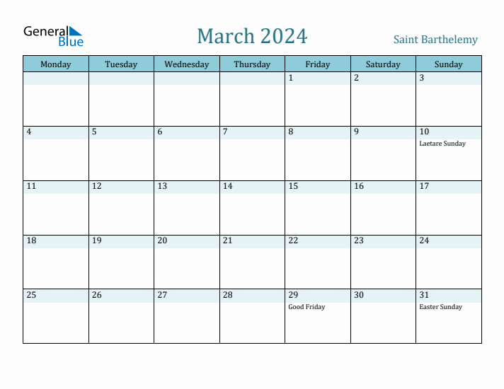 March 2024 Calendar with Holidays