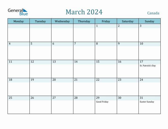 March 2024 Calendar with Holidays