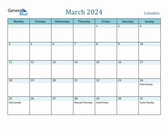 March 2024 Calendar with Holidays