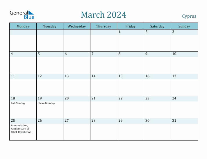 March 2024 Calendar with Holidays