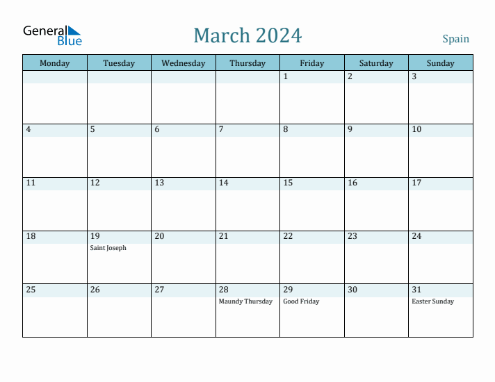 March 2024 Calendar with Holidays