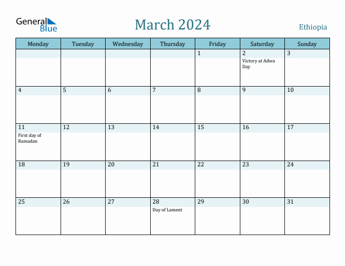 March 2024 Calendar with Holidays