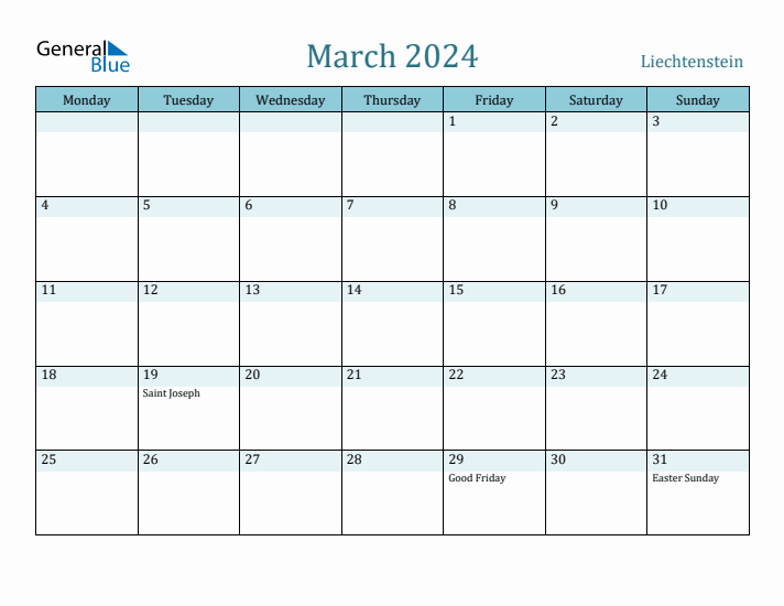 March 2024 Calendar with Holidays