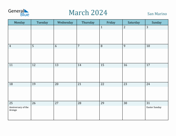 March 2024 Calendar with Holidays