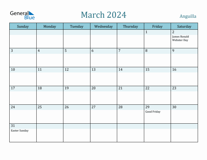 March 2024 Calendar with Holidays