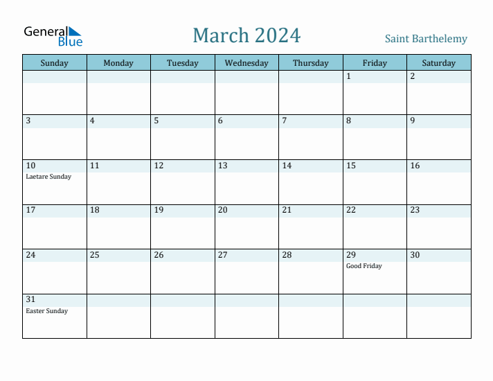 March 2024 Calendar with Holidays