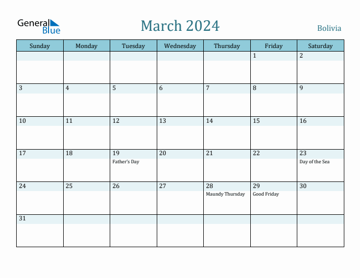 March 2024 Calendar with Holidays