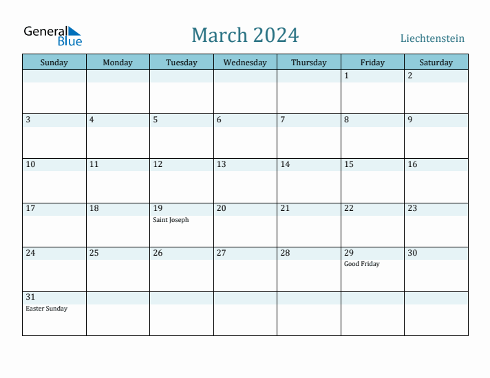 March 2024 Calendar with Holidays