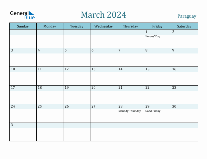 March 2024 Calendar with Holidays