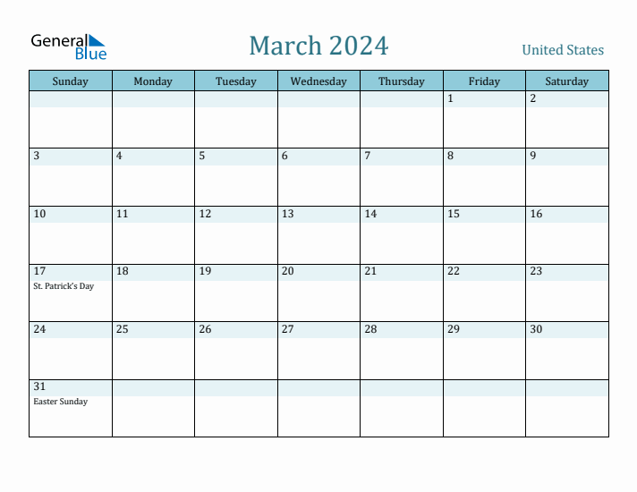 March 2024 Calendar with Holidays