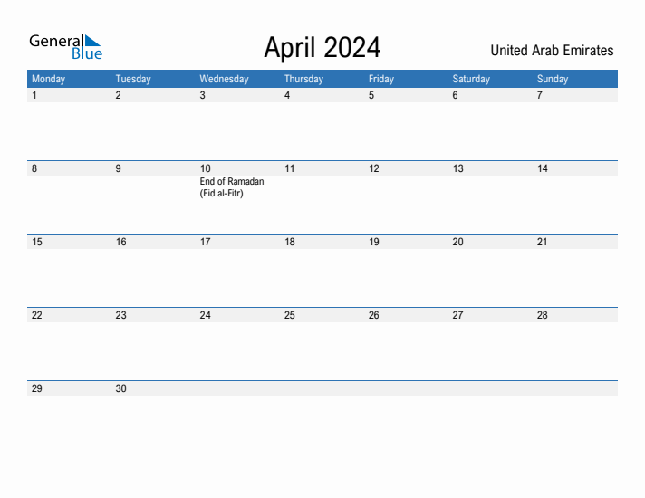 Fillable April 2024 Calendar