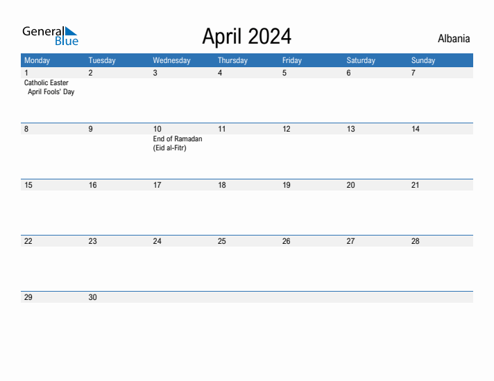 Fillable April 2024 Calendar