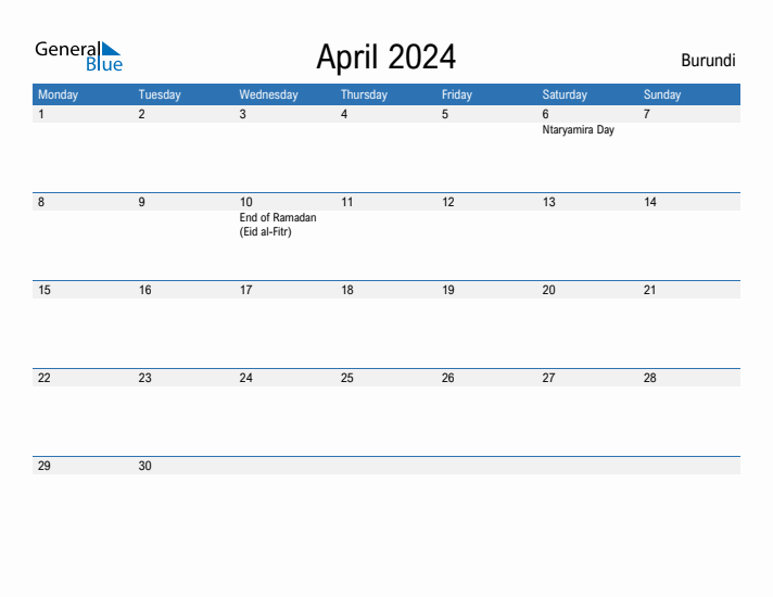 Fillable April 2024 Calendar