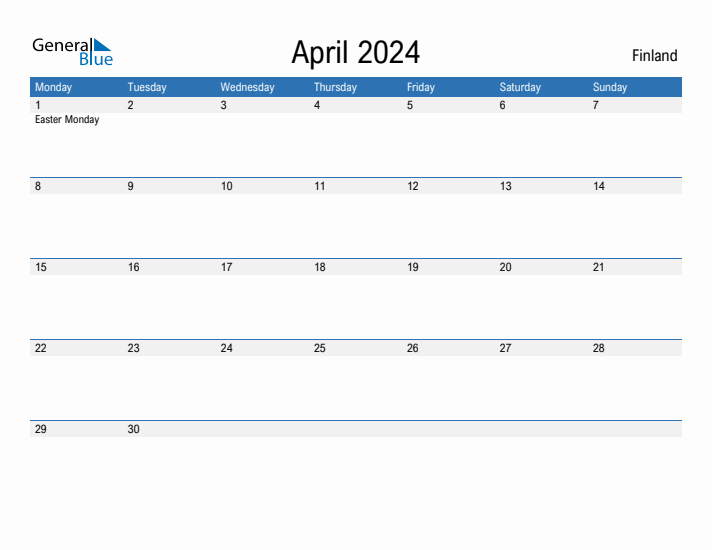 Fillable April 2024 Calendar