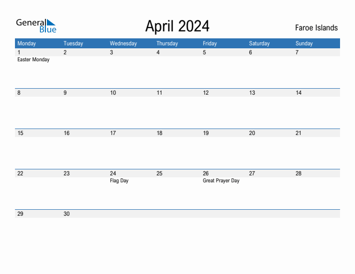 Fillable April 2024 Calendar