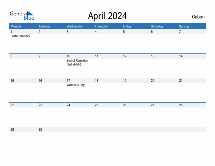 Fillable April 2024 Calendar