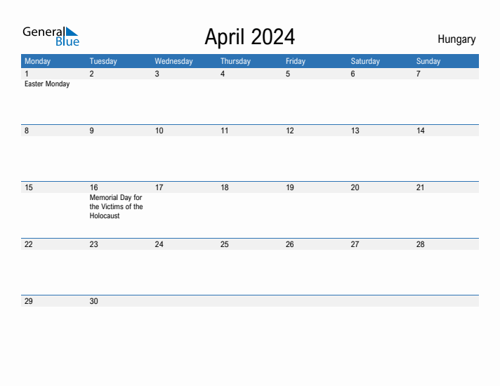 Fillable April 2024 Calendar