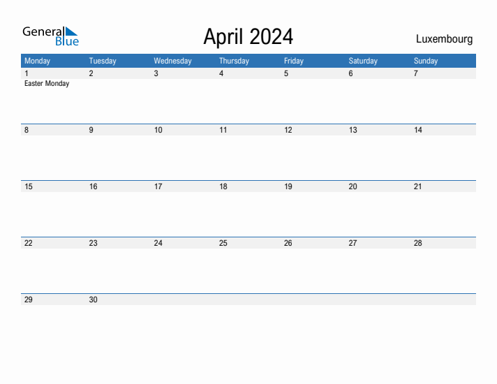 Fillable April 2024 Calendar