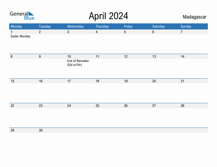 Fillable April 2024 Calendar