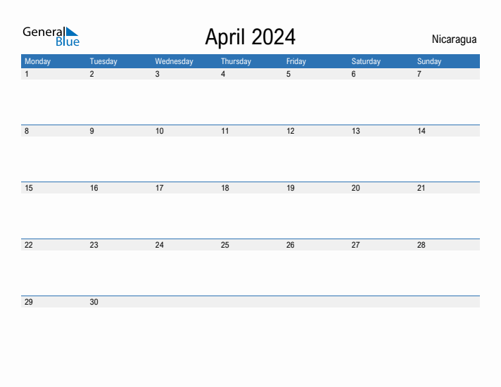 Fillable April 2024 Calendar