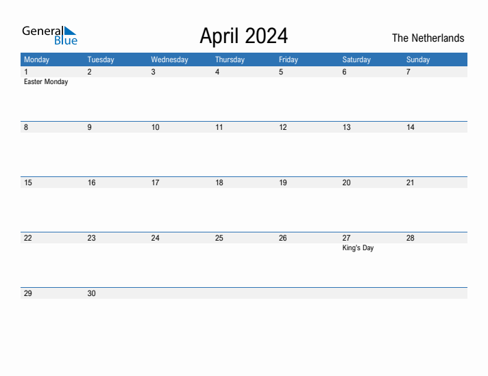 Fillable April 2024 Calendar