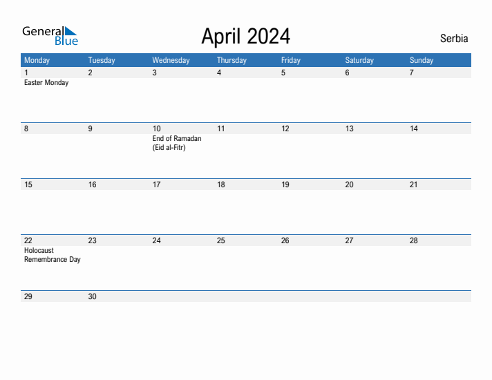 Fillable April 2024 Calendar