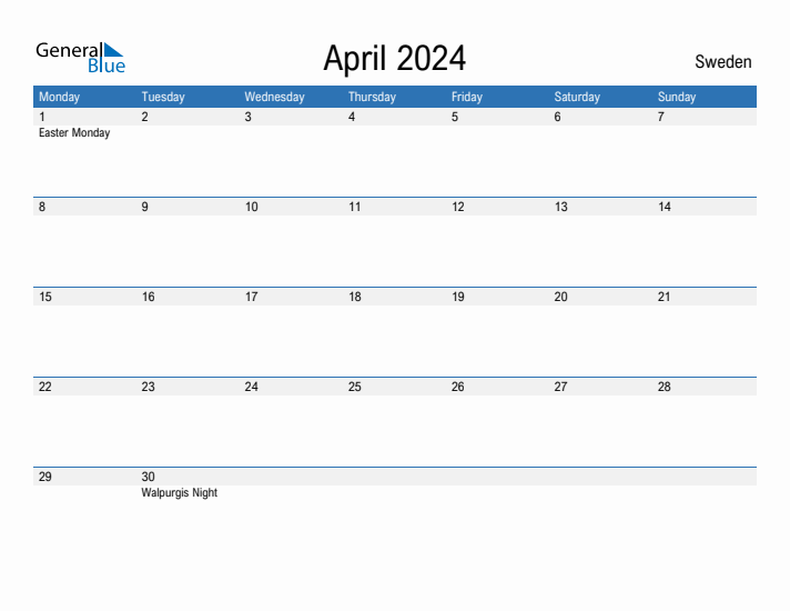 Fillable April 2024 Calendar