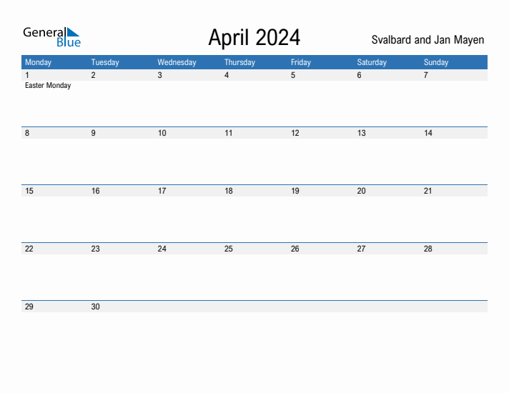 Fillable April 2024 Calendar