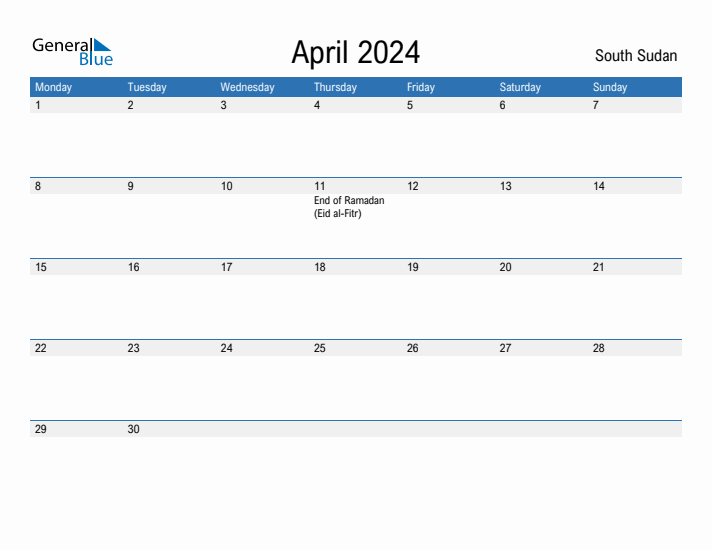 Fillable April 2024 Calendar