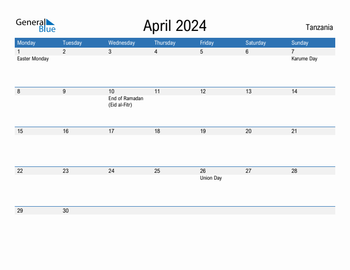 Fillable April 2024 Calendar