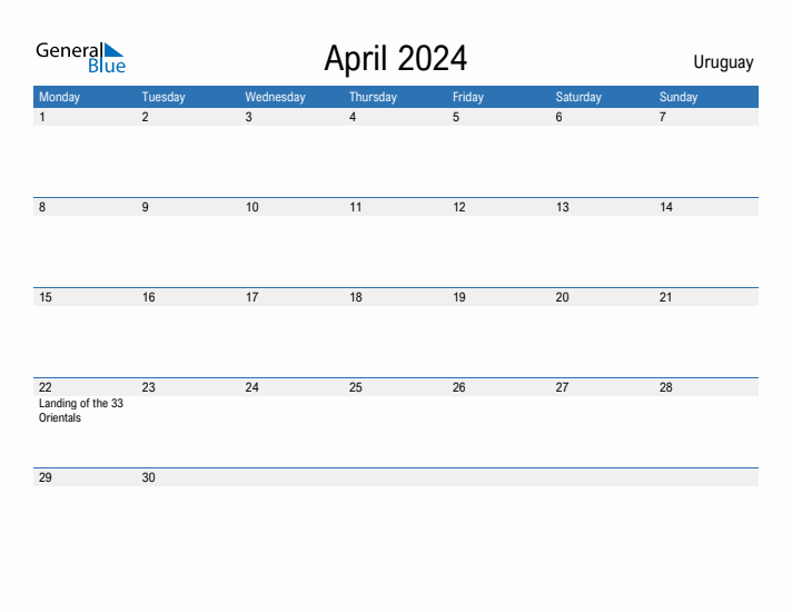 Fillable April 2024 Calendar