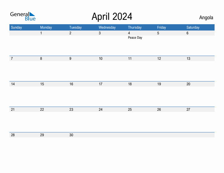 Fillable April 2024 Calendar