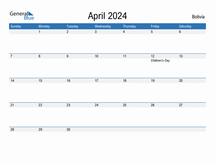 Fillable April 2024 Calendar