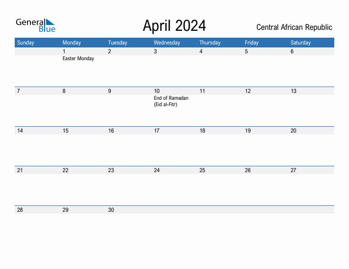 Fillable April 2024 Calendar